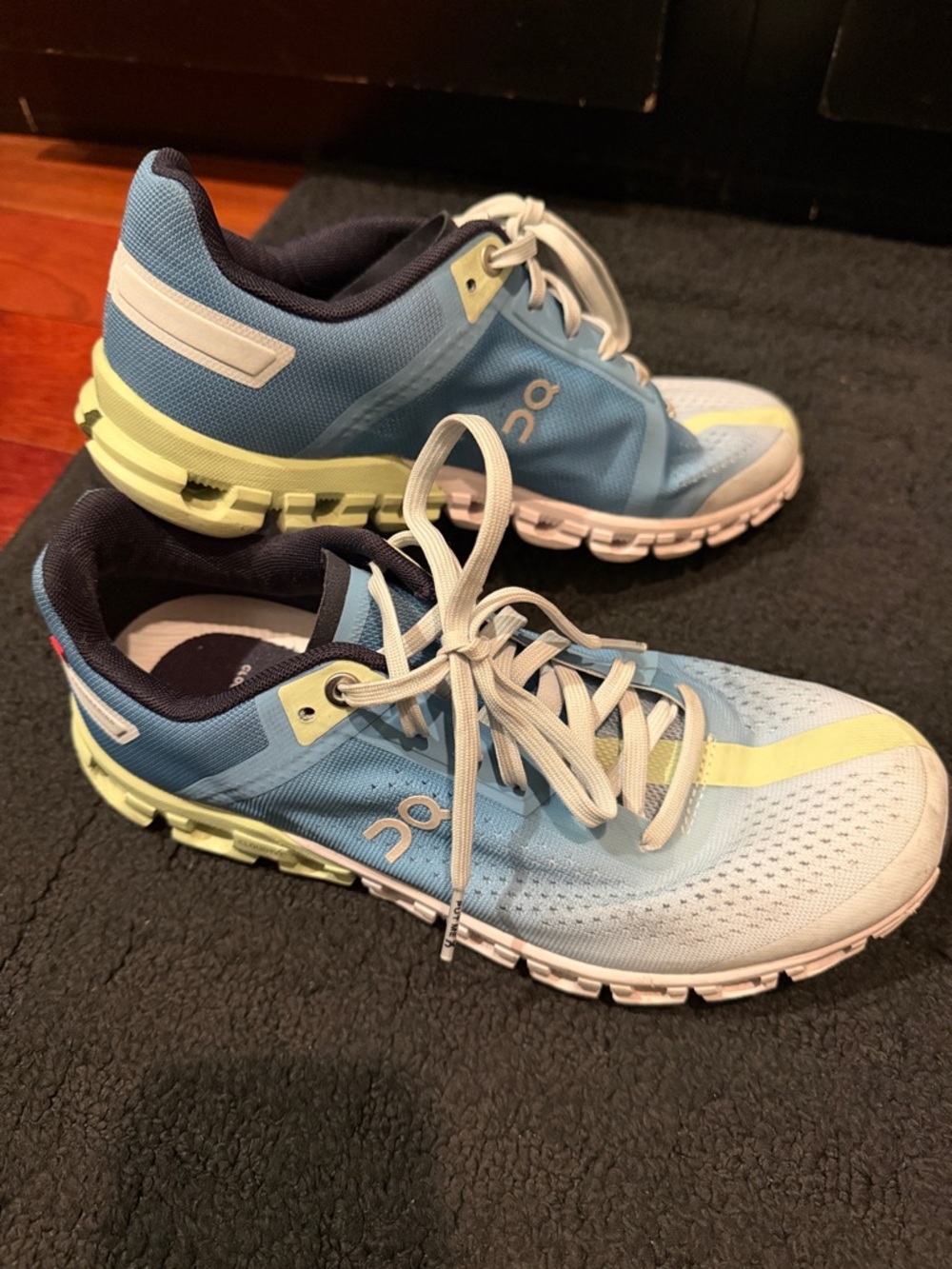On Running Light Blue and Pale Yellow Women's Running Sneakers